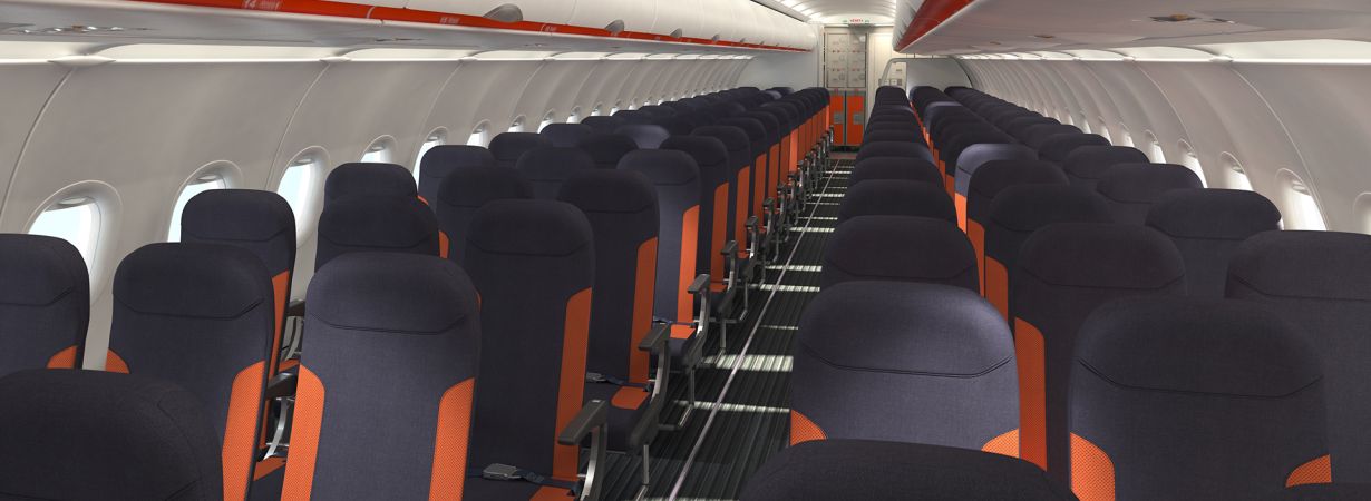 interior, plane, easyjet, seats