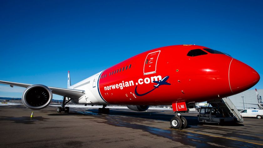 norwegian plane with red nose